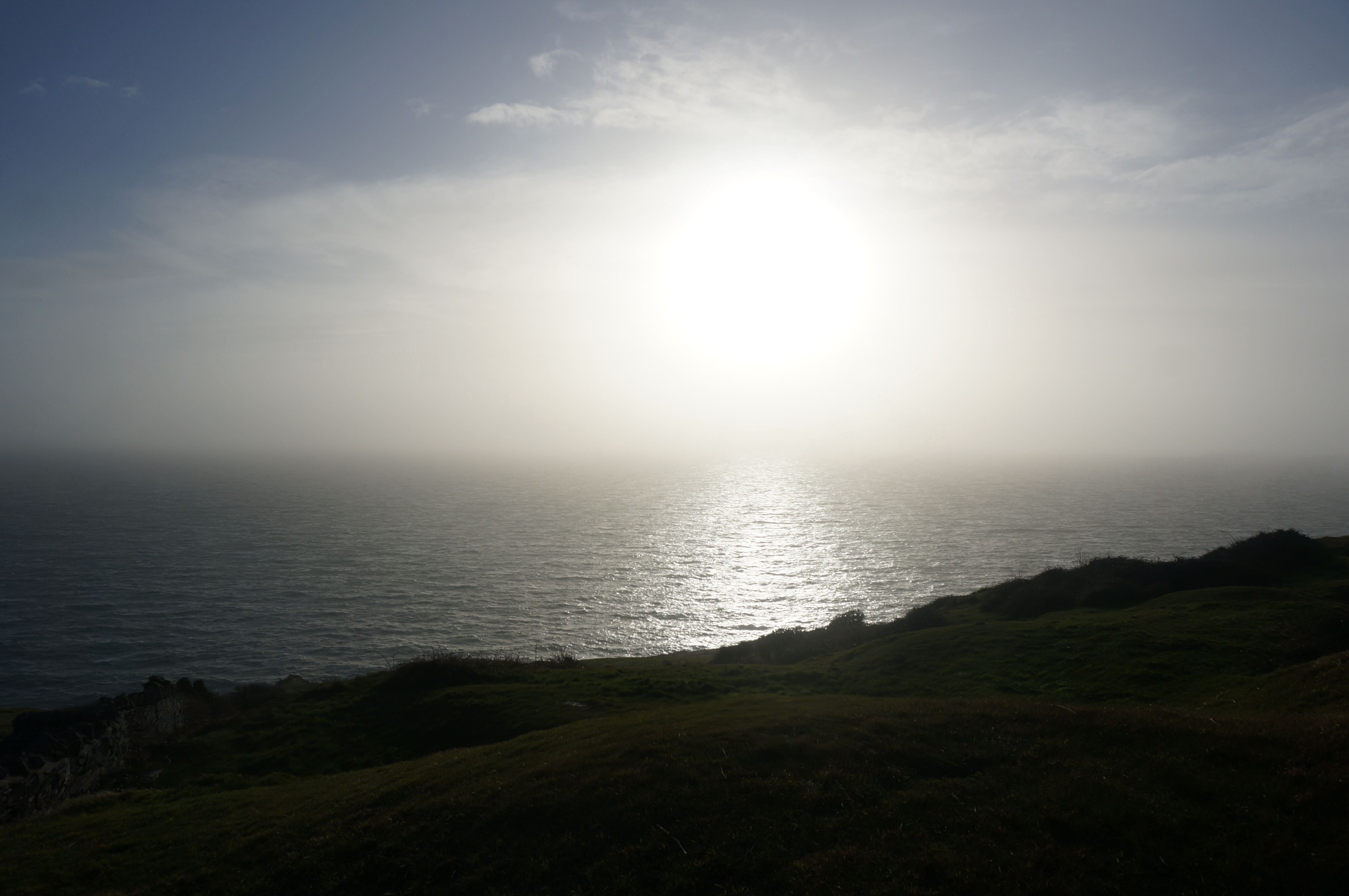End of the afternoon sunlight on the sea from close to Anvil Point yesterday