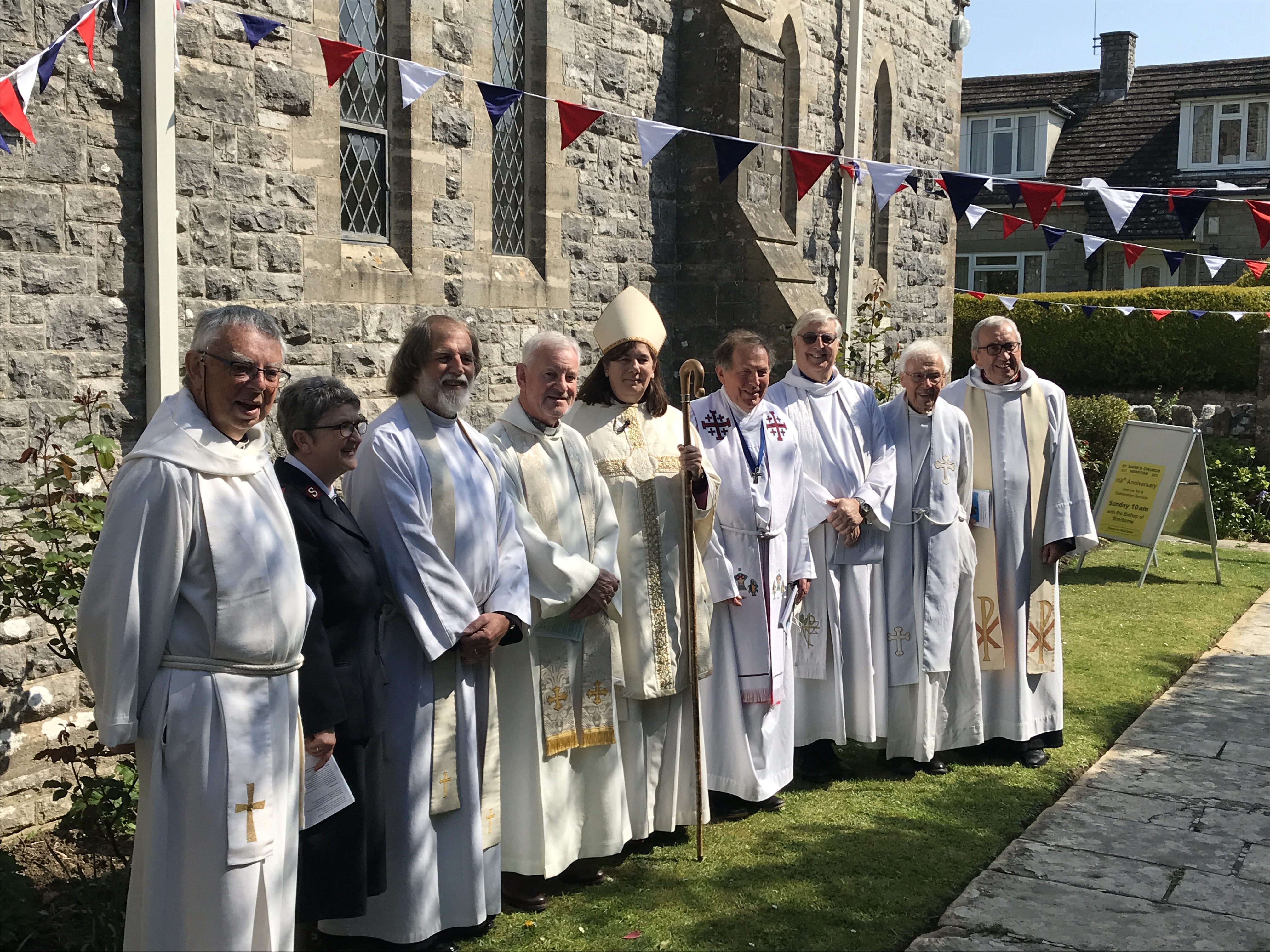 Clergy attending the service at St Mark's to celebrate its 150 years