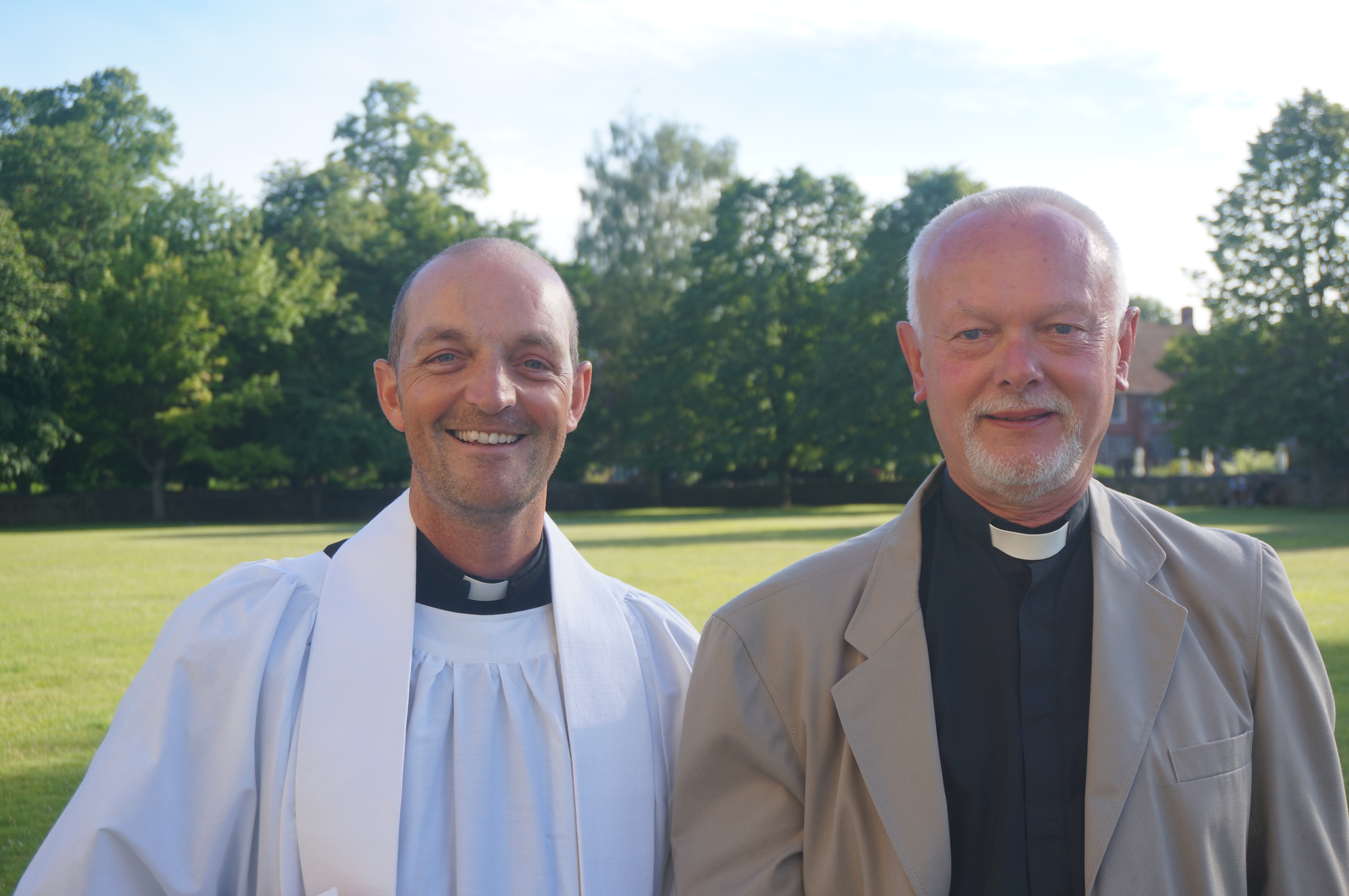 The Reverend Nick Webb with training incumbent the Reverend James Mercer after the Ordination of Priests on Saturday 26th June 2021